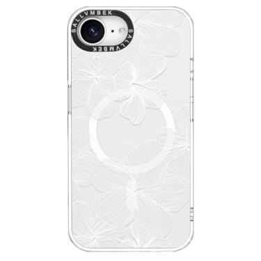 Imagem de sallvmbek Capa para iPhone 16e, compatível com MagSafe, estampa floral de design fofo, capa protetora magnética à prova de choque TPU para mulheres e mulheres