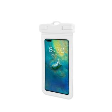 Imagem de Capa universal à prova d'água, bolsa de telefone à prova d'água compatível com celular de até 19,6 cm, bolsa de praia para celular branca