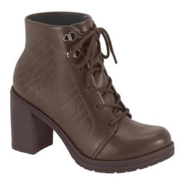Imagem de Bota Coturno Feminino Salto Bloco Café Beira Rio 9088.102-Feminino