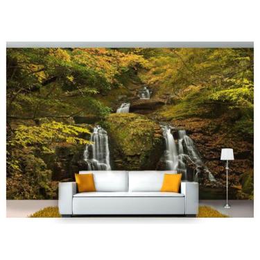 Imagem de Papel De Parede Cachoeira Natureza Outono 3D 6M² Nch217 - Você Decora