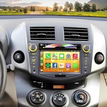 Imagem de Rádio automotivo para Toyota RAV4 2007-2012 com CD/DVD, suporte para carro sem fio, Android Auto, Bluetooth e navegação GPS