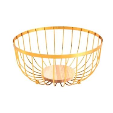 Imagem de Cesta de frutas Cestas de armazenamento de tigela de frutas Bancada Tigela de frutas para arame de cozinha Suporte de cesta de frutas fio de metal resistente e moderno Suporte de mesa prato de frutas