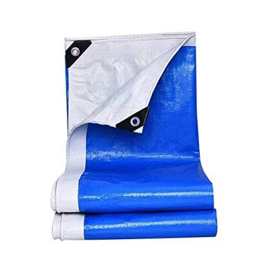 Imagem de OKUOKA Lona impermeável resistente protetor solar à prova de intempéries acessórios de jardinagem ilhós de alumínio capa de jardim ao ar livre, 17 tamanhos (cor: azul, tamanho: 3,8 x 6,8 m)