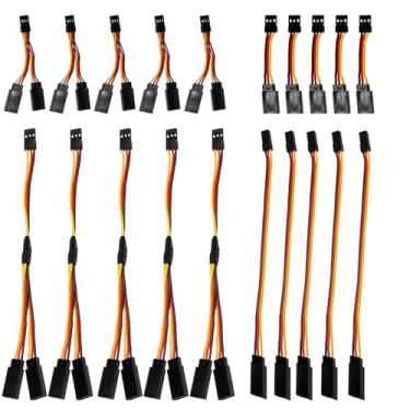 Imagem de 20Pcs Servo Extension Cable and Y Harness Splitter for RC Airplane Car Drone, Compatible with JR Futaba Spektrum (1.97nch /5.9-Inch)