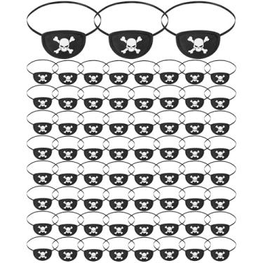 Imagem de Shyyween 100 Pieces Black Pirate Eye Patches Single Eye Skull Patches Pirate Party Favors for Adults Carnival Halloween Christmas Cosplay Party Supplies