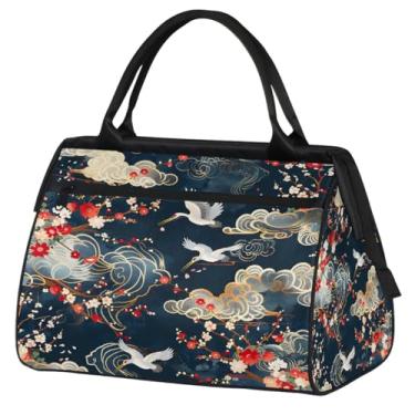 Imagem de Bolsa pequena para o fim de semana para mulheres, homens, flores, girassol, papoula, retrô, dobrável, bolsa de viagem, Cor: 14, 15.2*8.3*11.6 inch, Moderno