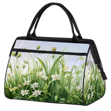 Imagem de Bolsa pequena para o fim de semana para mulheres, homens, unicórnio, girassol, flor, dobrável, bolsa esportiva leve para academia, Cor: 50 cm, 15.2*8.3*11.6 inch, Moderno