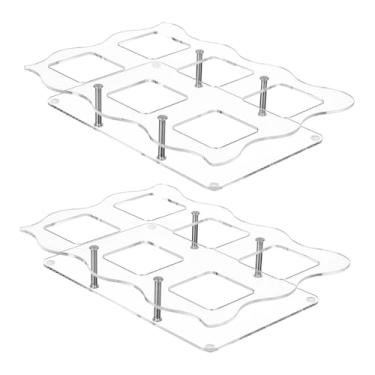 Imagem de ＫＬＫＣＭＳ 2 Suportes para Cupcakes e Casquinhas de Sorvete em Acrílico para Exibição em Mesa, Estilo Fazenda, Padaria, Aniversário e Decoração.