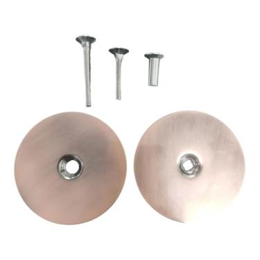 Imagem de BLWOTMOR Placa de Cobertura para Furo de Maçaneta Portátil, Redonda de 6,7 Cm (2,64 Polegadas), com Parafuso, para Gavetas, Armários E Quartos de Escritório, Bronze Vermelho, Tamanho real