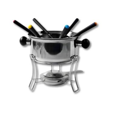 Imagem de Conjunto para Fondue em Aço Inoxidável 10 Peças – Design Premium, Aquecimento Uniforme, Ideal para Queijo, Chocolate e Carnes, Elegância Gourmet para Jantares Especiais