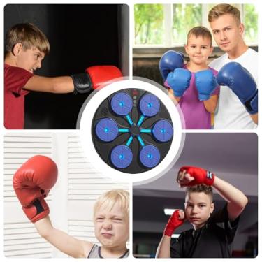 Imagem de Máquina de Socos Musical,Treinador Interativo com 8 Modos e Alvo - Com Iluminação RGB e Montagem na Parede Boxe Musical de Soco - Para Adultos Mulheres Casa Academia Exercício Físico Indoor