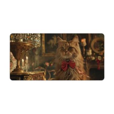 Imagem de FoRes Tapete de rato nobre de gato fofo com base de borracha antiderrapante para jogos, acessórios de computador, suprimentos para escritório, casa, 30 x 60 cm, estilo