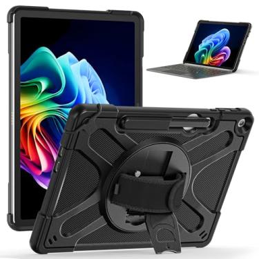 Imagem de DreamerX Capa para Microsoft Surface Pro de 12 polegadas 2025, capa protetora resistente à prova de choque com suporte giratório, alça de mão, alça de ombro, suporte para caneta, compatível com