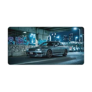Imagem de HouLaiZhe JDM Car Sports R32 Under The Overpass Gaming Mouse Pads JDM Almofadas de mesa de carro grandes para teclado de mesa, tapete de computador 30 x 60 cm