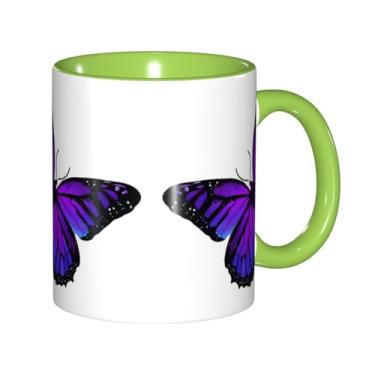 Imagem de Zeraoke Canecas de café criativas com estampa de borboletas, personalizadas, presente para a família, tamanho de 325 ml, unissex