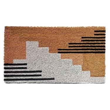 Imagem de Capacho Moderno 60x33cm em Fibra de Coco – Antiderrapante, Clean, Geométrico e Decorativo para Entrada de Casa e Apartamento