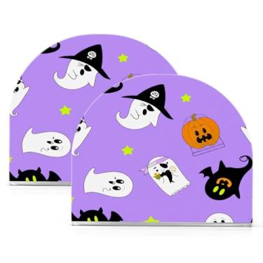 Imagem de Wassud Porta-guardanapos de acrílico Fantasmas Abóboras de Halloween Dispensador de guardanapos de papel para mesa, cozinha, sala de jantar, bancada 2 peças (comporta 50-60 guardanapos)