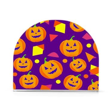 Imagem de Wassud Porta-guardanapos de acrílico grafite de abóbora de Halloween, dispensador de guardanapo de papel moderno em forma de U para mesa, cozinha, sala de jantar, bancada 1 peça (comporta 50-60