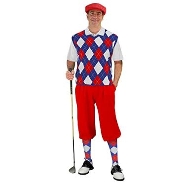 Imagem de Golf Knickers Roupas de moletom de golfe - masculino - vermelho azul real branco - tamanho: 56 / camisa e suéter grande
