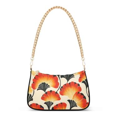 Imagem de CEBUGI Bolsas transversais femininas bolsa de ombro com estampa floral bolsa clutch elegante com alça de corrente