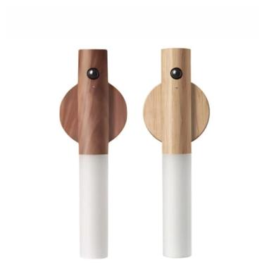 Imagem de Luminaria Luz Led Recarregável Sensor de Movimento Arandela de Madeira Minimalista Para Mesa Parede, Design Minimalista para Parede, Mesa, Corredor e Luz Noturna(1 PÇ-Cor aleatória)