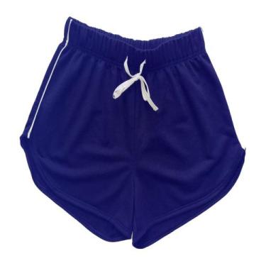 Imagem de Shorts Feminino em Malha Moletinho Azul Tamanho M Basic+