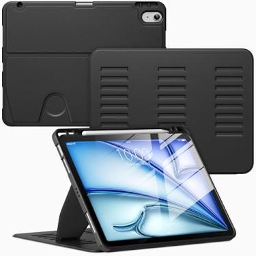 Imagem de VIKESI Capa para iPad Air 11 polegadas com chip M3/M2 2025/2024 e para iPad Air 5ª/4ª geração de 10,9 polegadas 2022/2020, capa com suporte de vários ângulos, parte traseira macia, suporte para lápis