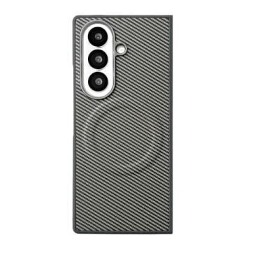 Imagem de Capa Protetora com Carergamento Magnético para o Samsung Z Fold 7 em Fibra de Carbono - Compatível com Magsafe Cor: Cinza