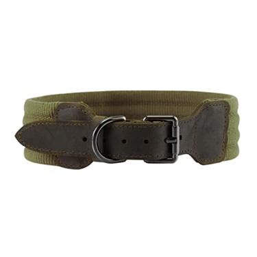 Imagem de Coleira para cachorro de tear resistente com fivela ajustável cães médios e grandes couro metal algodão