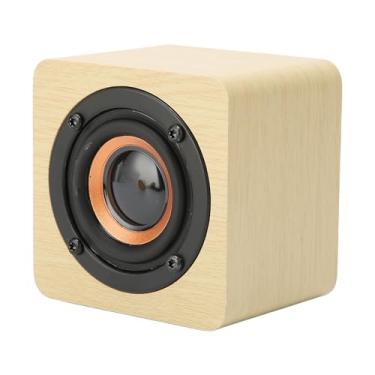 Imagem de RiToEasysports Alto -falante Retro Com Duração Longa da Duração da Bateria, Conexão Sem Fio 5.0, Ampla Compatibilidade - Mini Portão Portátil Vintage para Laptops Desktops (Grão de madeira amarela