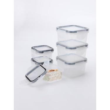 Imagem de Pacote com 6 recipientes pequenos herméticos para alimentos, tampas à prova de vazamento, 142 g + 59 ml, micro-ondas/máquina de lavar louça/freezer (transparente)