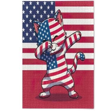 Imagem de Playful Cute Cartoon Cat Jigsaw Puzzle 1000 Pieces Adults, Funny Gifts for Puzzle Lovers Prime Art Jigsaw Animal Painting Decor, 1000 Pieces, 29.5" x 19.7"