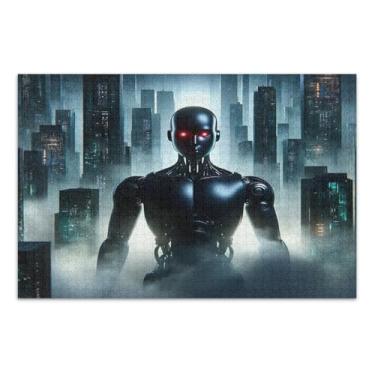 Imagem de Quebra-cabeças Dark Android in Futuristic City 1000 peças, quebra-cabeças fáceis para adultos, jogos para adultos