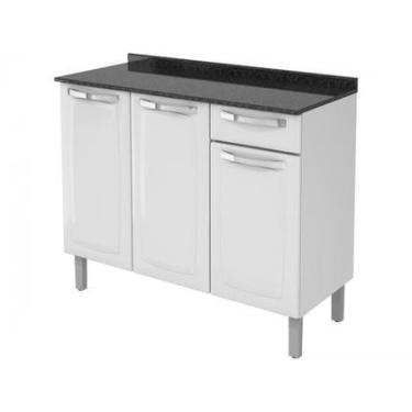 Imagem de Balcão de Cozinha com Tampo Itatiaia Aço 3 Portas 1 Gaveta Rose