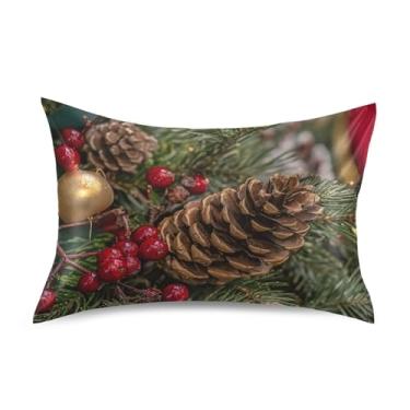 Imagem de Fronhas refrescantes para o cabelo, estampa divertida, King Queen, almofadas padrão, chinelos de cetim, capa queen size 76.2 cm x 50.8 cm Natal Evergreens