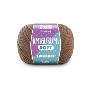 Imagem de Fio Amigurumi Soft Círculo 150m Acrílico Algodão Macio Crochê Tricô Artesanato Versátil (7625 - CASTANHA)
