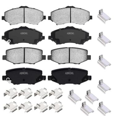 Imagem de Conjunto de pastilhas de freio a disco de cerâmica premium dianteiras traseiras adequadas para Jeep Liberty 2008-2012, para Wrangler 2007-2017, para Wrangler JK 2018, para Dodge Nitro 2007-2011, 8