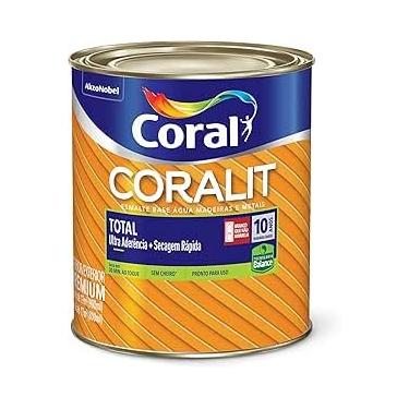 Imagem de Tinta Esmalte Coralit Total Brilhante Base Água Secagem Rápida Balance 900ml - Coral (Platina)