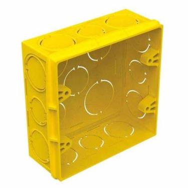 Imagem de Caixa Luz 4x4 Pvc Amarelo 3/4 1 25mm 32mm 5 Unidades - Tramontina
