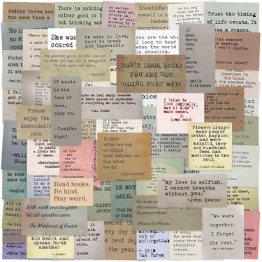 Imagem de 120 Pieces Non-repetitive Retro Typewriter Style Motivational Quote Stickers, Inspirational Vintage Journaling Stickers, Famous Words Scrapbook Sticker for Planner Bullet Junk Journal Laptop