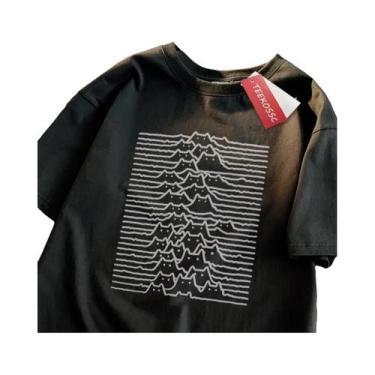 Imagem de Camiseta Unissex De Algodão Com Manga Curta Estampa De Gato Em Montanh