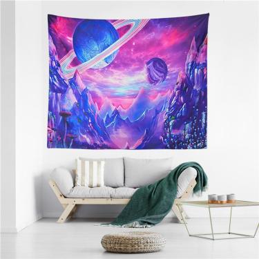 Imagem de Tapeçaria Planetary Wall Room Aesthetic 150x100cm, microtecido