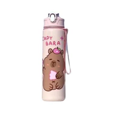 Imagem de Garrafa De Água Grande Capacidade 750ml Com Estampa De Capivara Fofa, 
