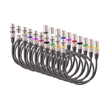 Imagem de XCPHGFM 10pcs 1.5M / 5 pés XLR Cabo DMX Stage Light Cabo 3 pinos XLR macho para fêmea Plug Preto PVC Jack Mic Cabo Cabos XLR blindados balanceados de 3 pinos para luz de cabeça móvel Spotlight Par Li