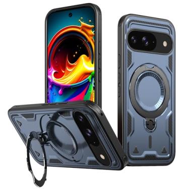 Imagem de SORAKA Capa para Google Pixel 10 Pro com suporte compatível com MagSafe chapa de ferro Capa resistente que absorve choques Proteção contra quedas de nível militar