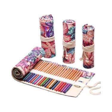 Imagem de Estojo De Lápis Colorido Para 12/24/36/48/72 Lápis Bolsa De Armazename