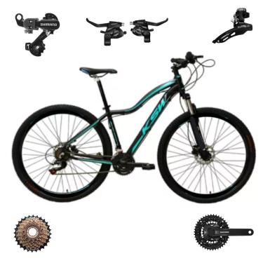 Imagem de Bicicleta Ksw Mwza Aro 29 Feminina 21 Marchas Index Mtb SHIMANO Suspensão 80mm-Feminino