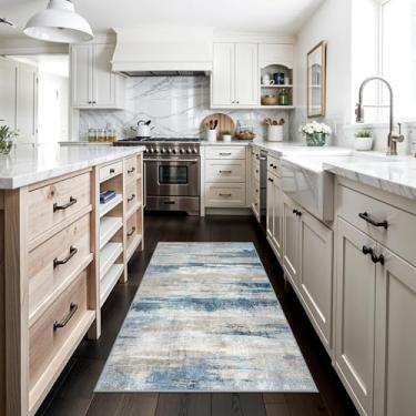 Imagem de Tapete de área 3x4 para sala de estar: tapetes laváveis abstratos modernos internos para cozinha, quarto, tapete antiderrapante para berçário, escritório, ultramacio, dobrável, decoração de casa