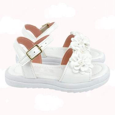 Imagem de Sandália Feminina Infantil Menina Confortável e Macia Moda Star com Fl