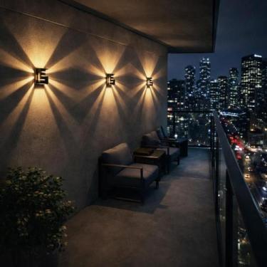 Imagem de 4 Arandela De Parede Muro- Externa ou Interna- Bivolt + 4 Lâmpada Led 